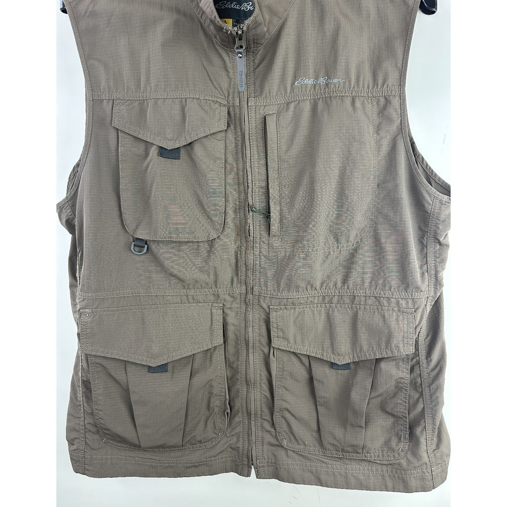 Eddie Bauer Travex Vest Multi Pocket Utility Outdoor Full Zip Ripstop Mens Large - Picture 3 of 12